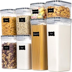 Airtight Food Storage Containers with Lids, 8 PCS Plastic Storage Canisters for Kitchen Pantry Organization,Dry Food Canisters for Flour