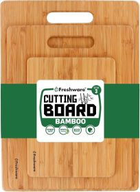 Bamboo Cutting Boards for Kitchen [Set of 3] Wood Cutting Board for Chopping Meat, Vegetables, Fruits, Cheese