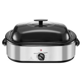 Roaster Oven, 18QT Electric Roaster Oven, 150-450 Fahrenheit Adjustable Temp Electric Roasting Pan with Self-Basting Lid, Cool-Touch Handle