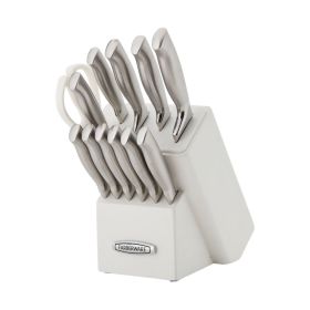 Edgekeeper 13-Piece Stainless Steel Knife Block Set with Built-In Knife Sharpener