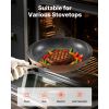 Frying Pan Skillet, Aluminum Egg Fry Pans, 3 Piece (8, 10, 12 in), Nonsitck Ceramic Heavy-Duty Skillets with Heat-Resistant Handle, Chef's Cookware