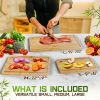 Bamboo Cutting Board Set of 3 (15x10, 12x9, 9x6) – Extra-Thick, Deep Juice Groove Wood Cutting Boards – Knife-Friendly for Kitchen Prep
