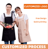 Brown kitchen apron set (2 pieces), 70×85 cm, featuring stain-resistant sleeveless aprons and waistbands; includes a canvas sleeveless scarf