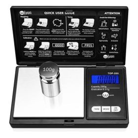 200g Digital Pocket Gram Scale 0.01g Accuracy, 200g x 0.01g Mini Digital Grams Scale, Small Food Scale, Jewelry Scale (Color: Black)