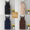 Brown kitchen apron set (2 pieces), 70×85 cm, featuring stain-resistant sleeveless aprons and waistbands; includes a canvas sleeveless scarf
